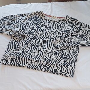 Retrology Zebra Print Sweater .Size XL